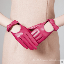 Robe de mode féminine gants en cuir de conduite à la main